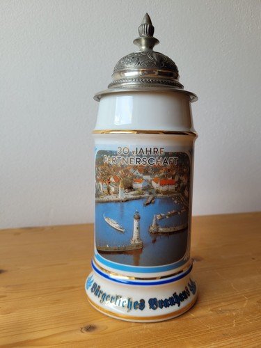 Krug mit zinndeckel - mit,