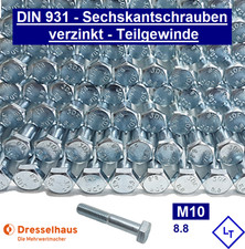 DIN 931 M10 Sechskant