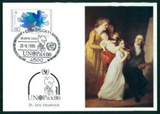UNICEF KUNSTKARTE 1986 OSNABRÜCK FRIEDENSTAUBE PIGEON TAUBE COLOMBE DOVE h6800