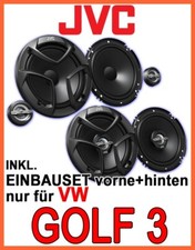 VW Golf 3 - JVC LAUTSPRECHER BOXEN für vorne & hinten - 16cm 160mm Tür Einbauset