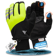 MIVELO warme Fahrradhandschuhe Winter Handschuhe wasserfest winddicht gelb
