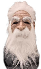 Maske Zauberer Magier alter Mann Gnom weiß Zubehör für Zaubererkostüm Fasching