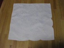 Kleine Damast Decke mit Stickerei - Weiß - Vintage