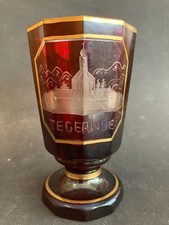 Biedermeier Andenkenglas Pokal