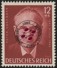 856 Peter Rosegger 12+8 Pf, gestempelt O