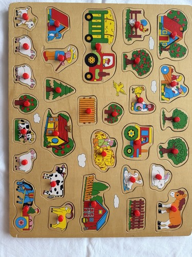 Holz steckspiel bauernhof für - bauernhof,