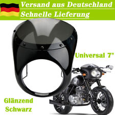 7'' Glanz Schwarz Scheinwerfermaske Lampenmaske Maske Verkleidung Mit Windschild