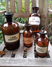 4 Alte Apotheker Flaschen