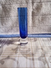 Vase Glas Blau Block Zylinder Glasvase