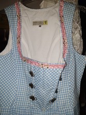 tramontana Dirndl original Gr. 38 kariert weiss- blau-rosa Blüten