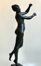 Bronze-Skulptur "Tanzender weiblicher Akt m Kastagnetten"  46 cm Art Deco u 1900