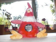 NICI Wake Me Up Buddy Hahn rot 30cm - Wecker Uhr Sound Bewegung Aufnahme Huhn !!