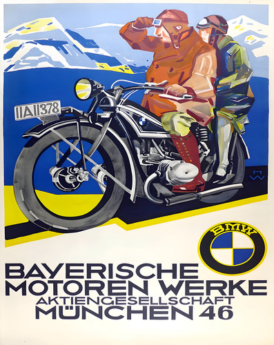 Vintage bayerische alpen bmw - -,