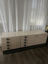 Kommode Schrank, Beige und Grau Echtes Holz  2 Teilig- Nur Abholung Möglich