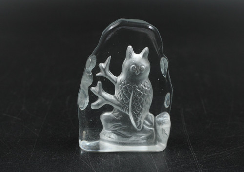 Glasfigur eule gravur - glasfigur,