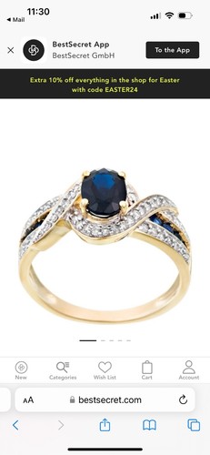 Damen ring gold - ring, saphir