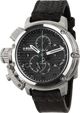 U-Boat 9592 CHIMERA CHRONO SS NERO Automatik silber schwarz Leder Herren Uhr NEU