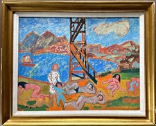 Bruno Krauskopf  Am Strand Öl