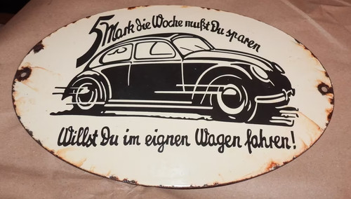Emailleschild volkswagen 5 - vw,