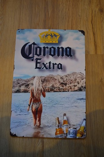 Corona extra bier blechschild - extra,