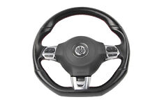 Lenkrad VW Golf 6 GTI 35 abgeflacht MFA Leder gelocht schwarz/rot 5K0419091AM