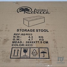 Rebecca Mobili Pouf mit Stauraum Kunstleder, Hocker faltbar, Truhe mit Deckel Ro