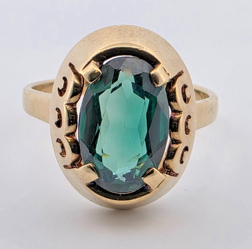 Goldring mit grünem stein - mit,