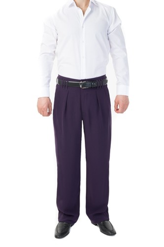 Bundfaltenhose lila