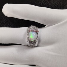 Natürlich Feuer Opal & Cz Mit