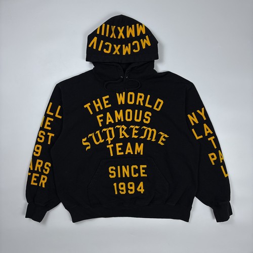 Supreme team flocked hooded - supreme,