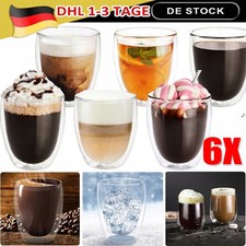 6 Stück Doppelwandige Gläser Kaffeegläser Kaffeetassen Thermogläser 350ml /450ml
