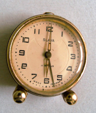 Vintage mechanischer Wecker Slava 11 Juwelen Russisch Russland Sowjet UdSSR...