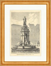 Das Denkmal Gerhard Kremers genannt  Merkator Holzstich Superpreis V Gerahmt 001