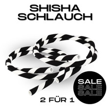 Shisha Schlauch 2er Set Silikon Rot Schwarz Gestreift Matt