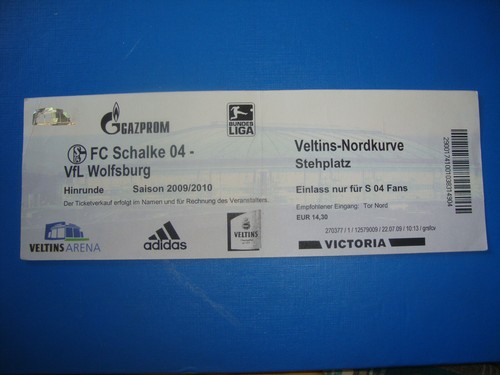 Ticket schalke 04 vfl - 09/10, fc