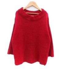 COCO DEAL Damen Strickpullover Rot Schulterfrei Langarm Größe 2 Gebraucht