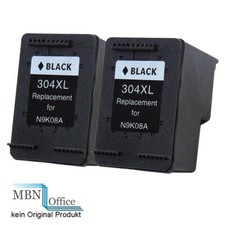 HP304XL BK recycelte Tintenpatronen 2 Stück professionell wieder aufbereitet