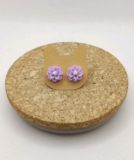 Ohrstecker Ohrringe Blume Blüte Lila 3D