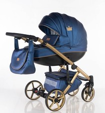 Navi - Metallic Blau + Gold -