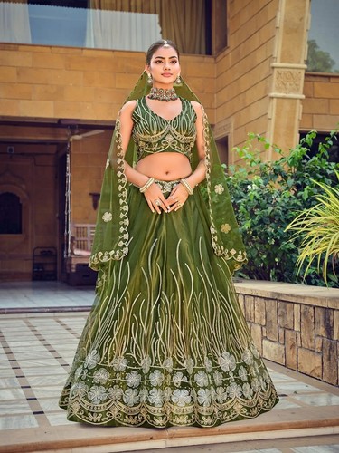 Lehenga choli hellgrün indien - hellgrün,
