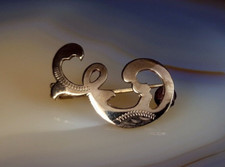 Brosche Gold 333 geschwungen ziseliert Vintage - elegant & zierlich Goldbrosche