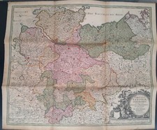 Antik Karte Sachsen Unterer