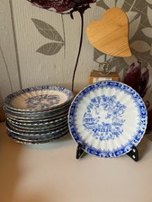 Dessertteller 11 Teile China Blau Goldrand