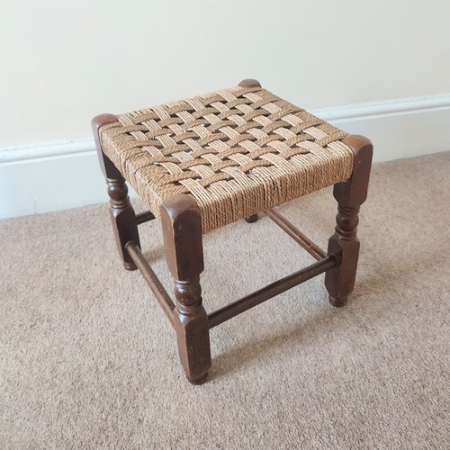 Vintage binsenhocker - vintage,