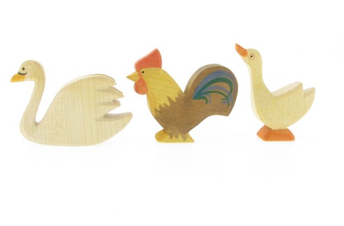 Ostheimer tiere schwan - 3x, hahn