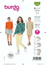 Burda Easy Schnittmuster - Sweatshirts / Kleid mit Känguru-Tasche - Nr.6109