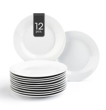 Dessertteller 12er Set Frühstücksteller Kuchenteller Porzellan Weiß Ø 20 cm