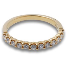 Halb Memory Ring 585 Gold 14 Karat Gelbgold diamant Damen Wert 1250,-