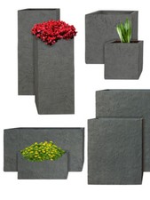 PFLANZWERK® Pflanzkübel & Blumenkübel - Pflanztrog & Blumentopf - In Lava Grau