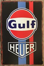 Blechschild Gulf Uhr Auto